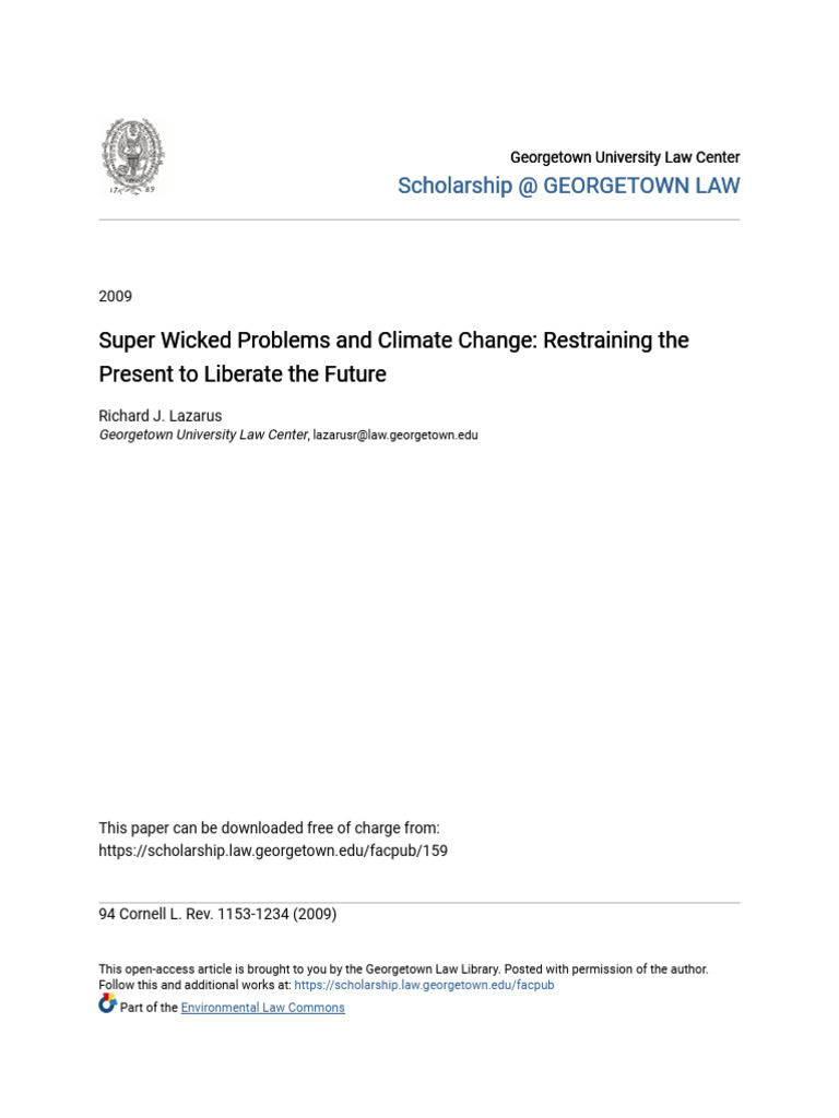 Super Wicked Problems and Climate Change | PDF | Greenhouse Gas ...