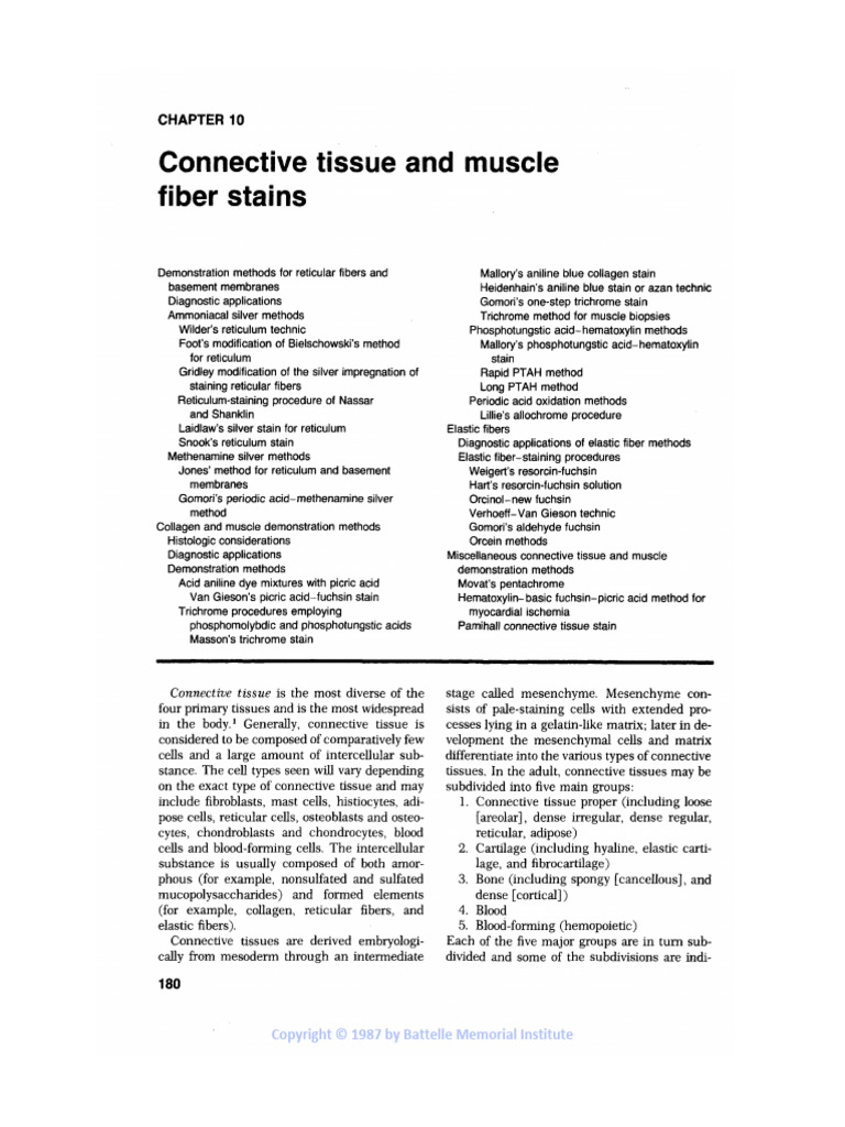 Connective Tissue Staining Techniques | PDF | Connective Tissue | Staining