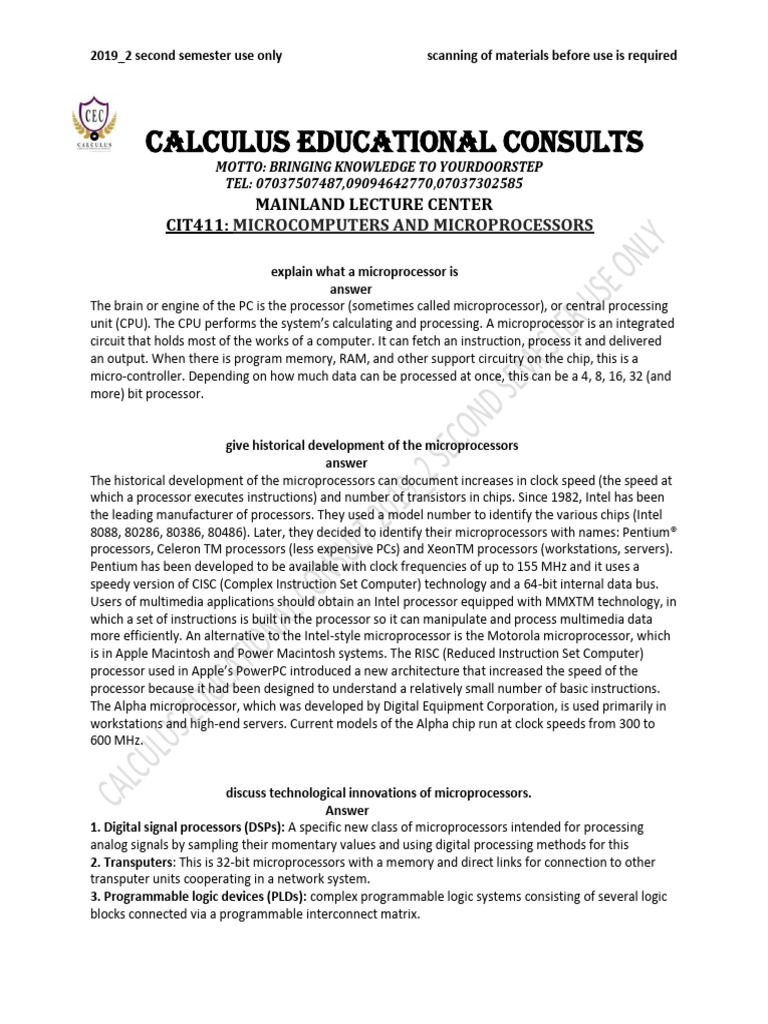 Cit411 Calculus Educational Consult 2019 - 2 | PDF | Computer Network ...
