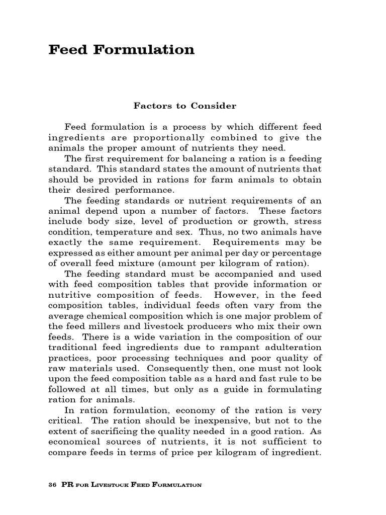 Livestock Feed Formulation Guide | PDF | Nutrients | Nutrition