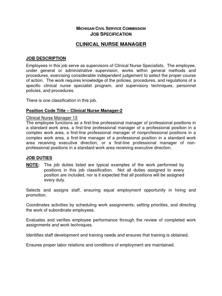 J S Clinical Nurse Manager: M C S C | PDF | Nursing | Medicine