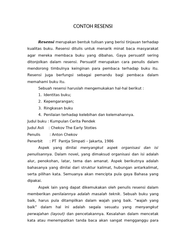 Contoh Resensi Ks | PDF