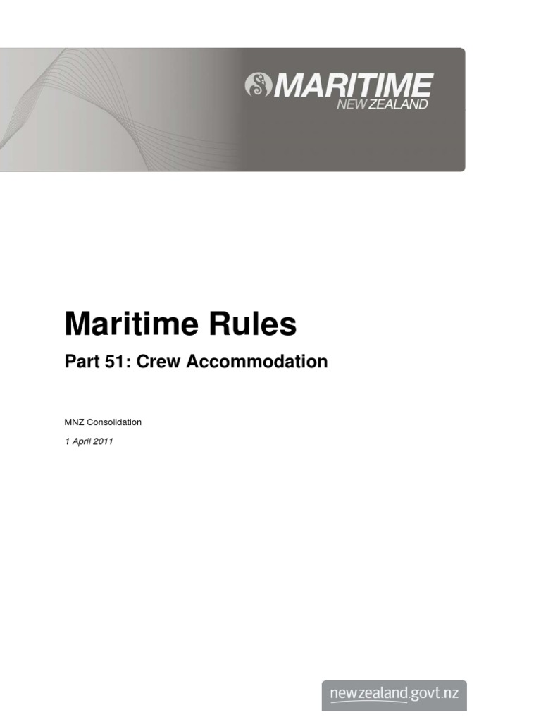 Part51 Maritime Rule Crew Accomodation | PDF | Tonnage | Ships