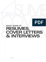 Vault Guide To Resumes, Cover Letters, &amp Interviews (2003) .NB