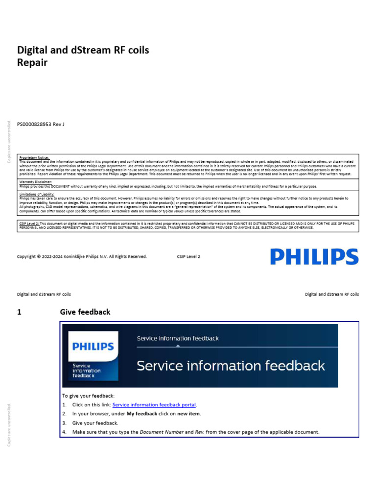 Philips Digital RF Coils Repair Guide | PDF