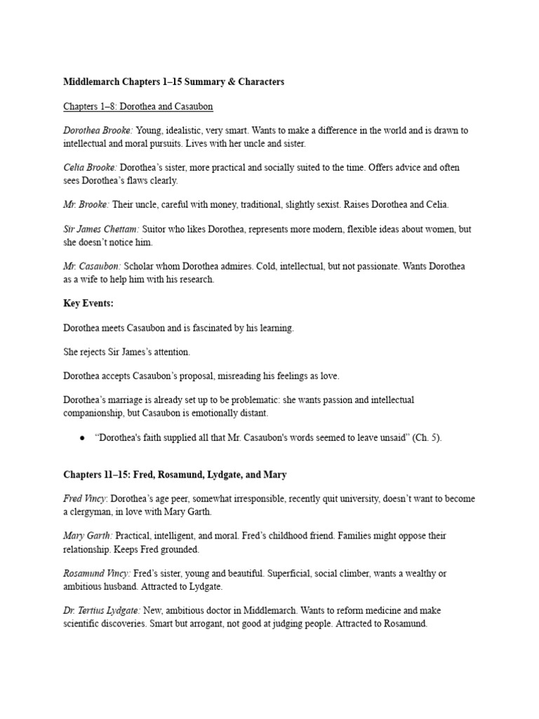 Middlemarch Chapter 28 Summary & Characters | PDF | Middlemarch