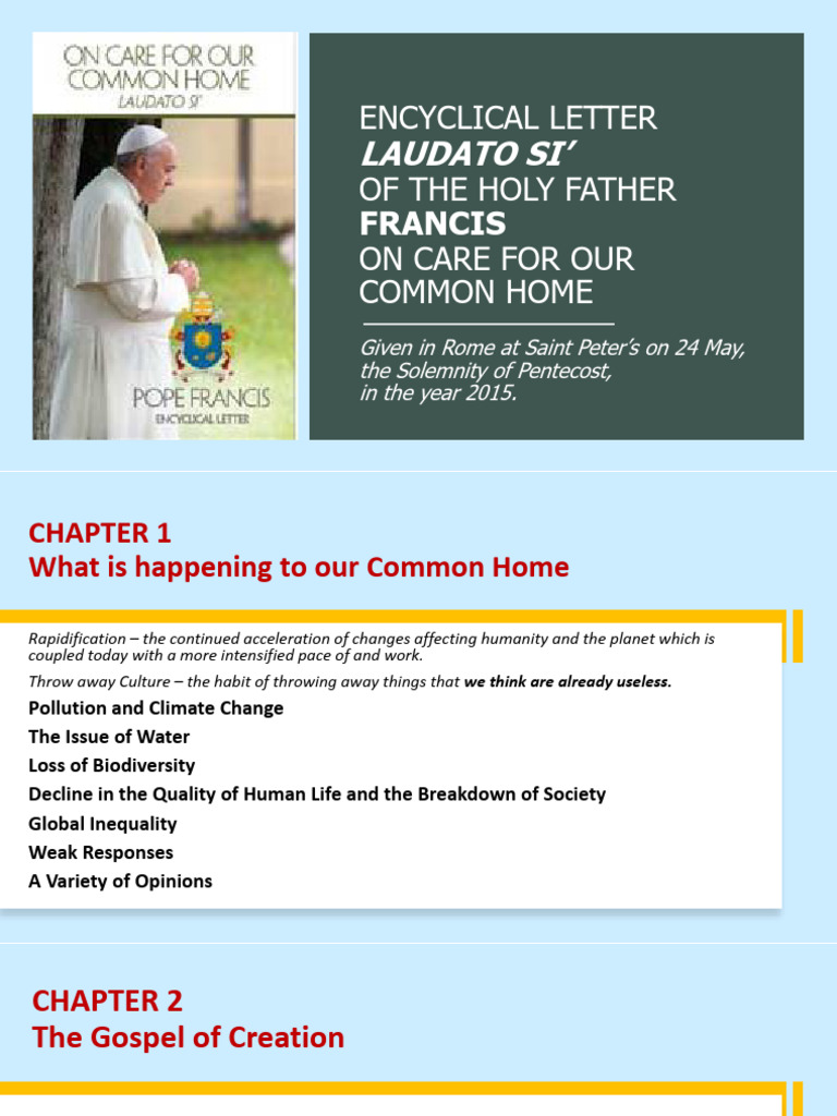 Laudato Si': Care for Our Common Home | PDF | Natural Environment
