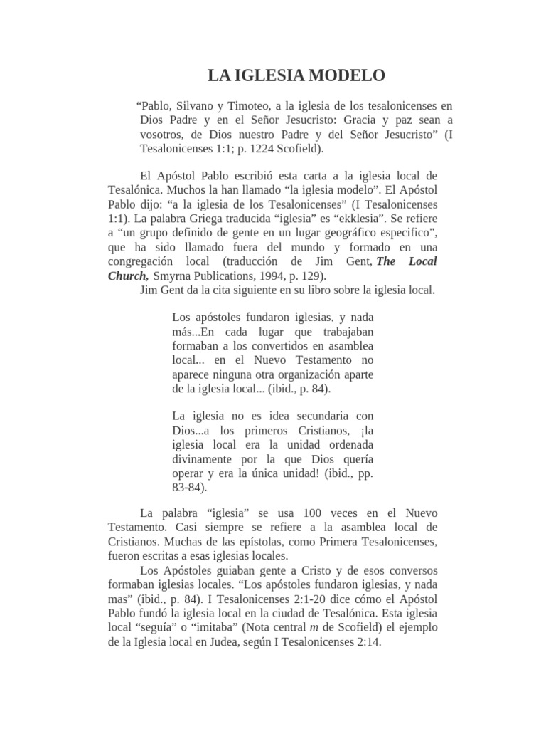La Iglesia Modelo de Tesalónica | PDF | Iglesia cristiana | Cristo (título)