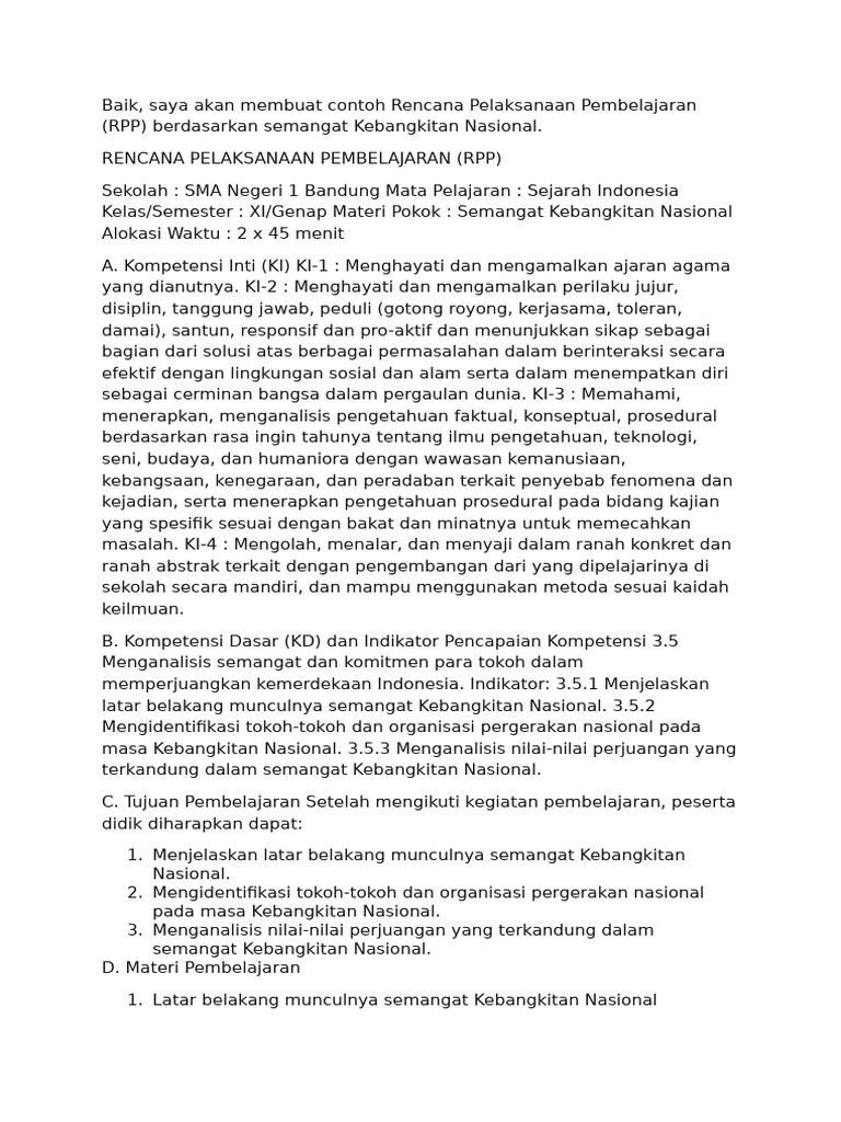 Contoh RPP | PDF