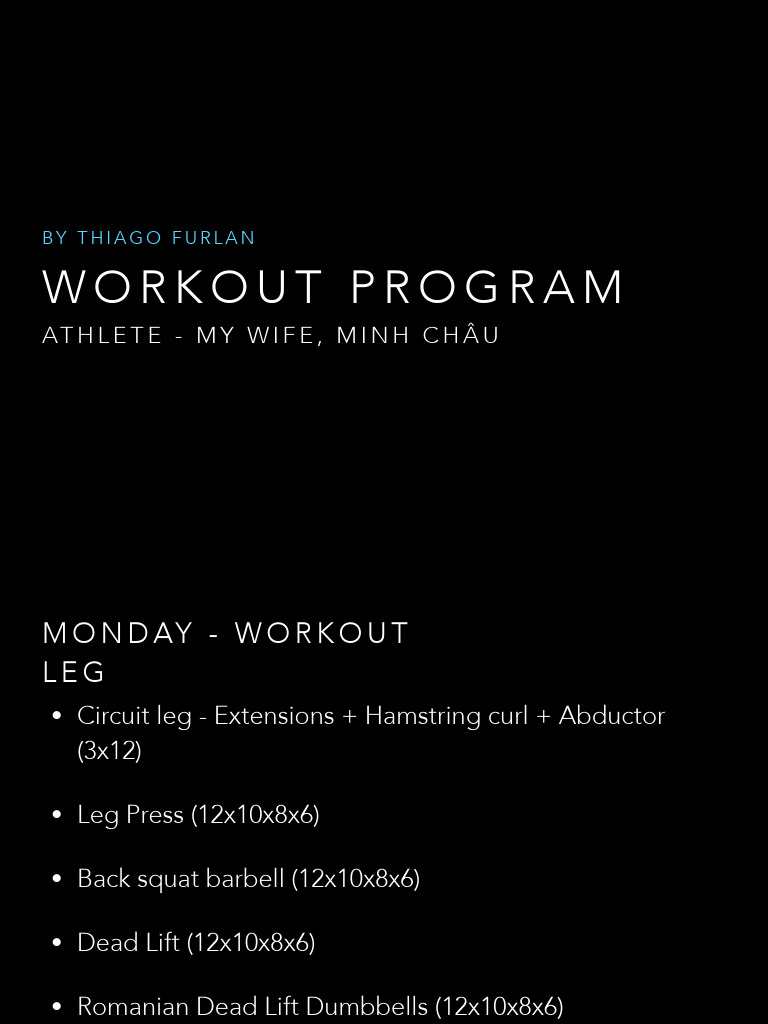 Weekly Workout Program for Athletes | PDF