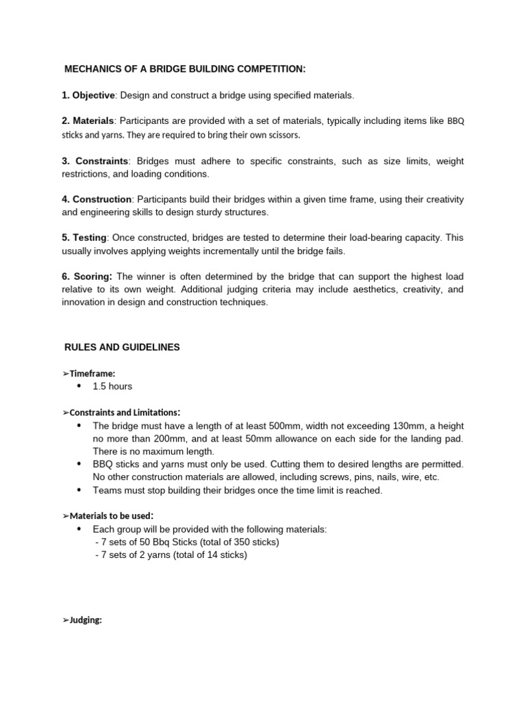 BBQ Stick Bridge Challenge Guide | PDF