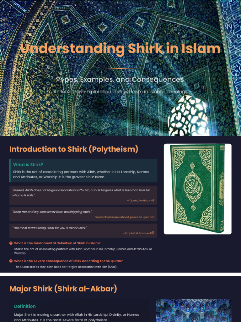 Understanding Shirk: Types and Examples | PDF | God In Islam | Spirituality
