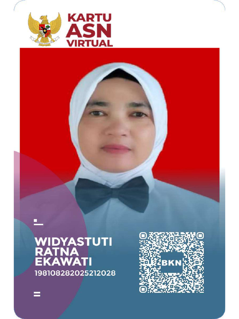Kartu ASN Virtual Potrait Depan | PDF