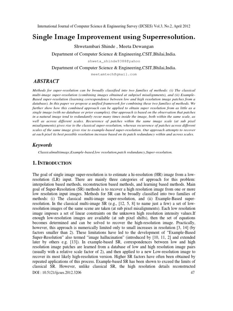Single Image Improvement Using Superresolution | PDF | Image Resolution ...