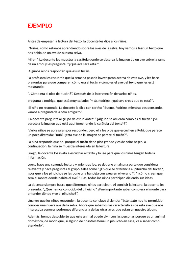 Aprendiendo sobre el pihuicho en clase | PDF | Aves