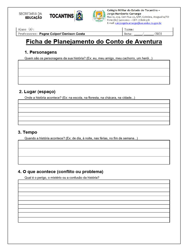 Planejamento de Conto de Aventura | PDF | Contos