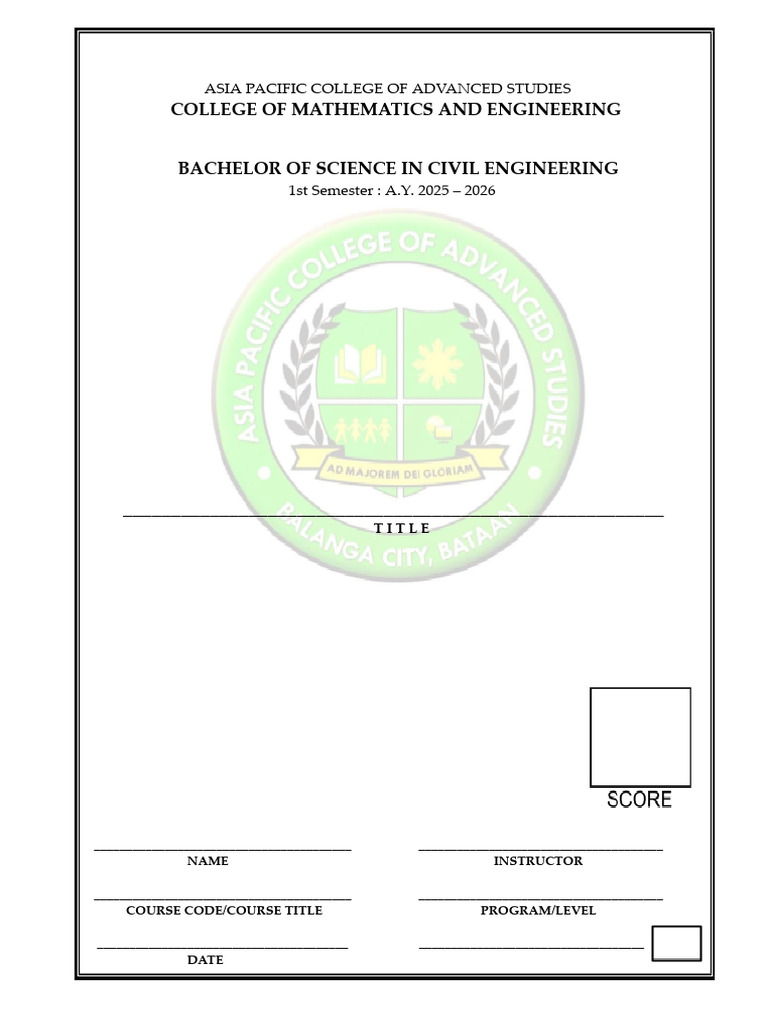 Bachelor of Science in Civil Engineering | PDF