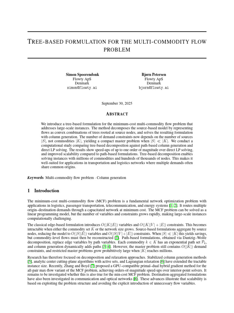 Tree-Based Multi-Commodity Flow Optimization | PDF | Mathematical ...