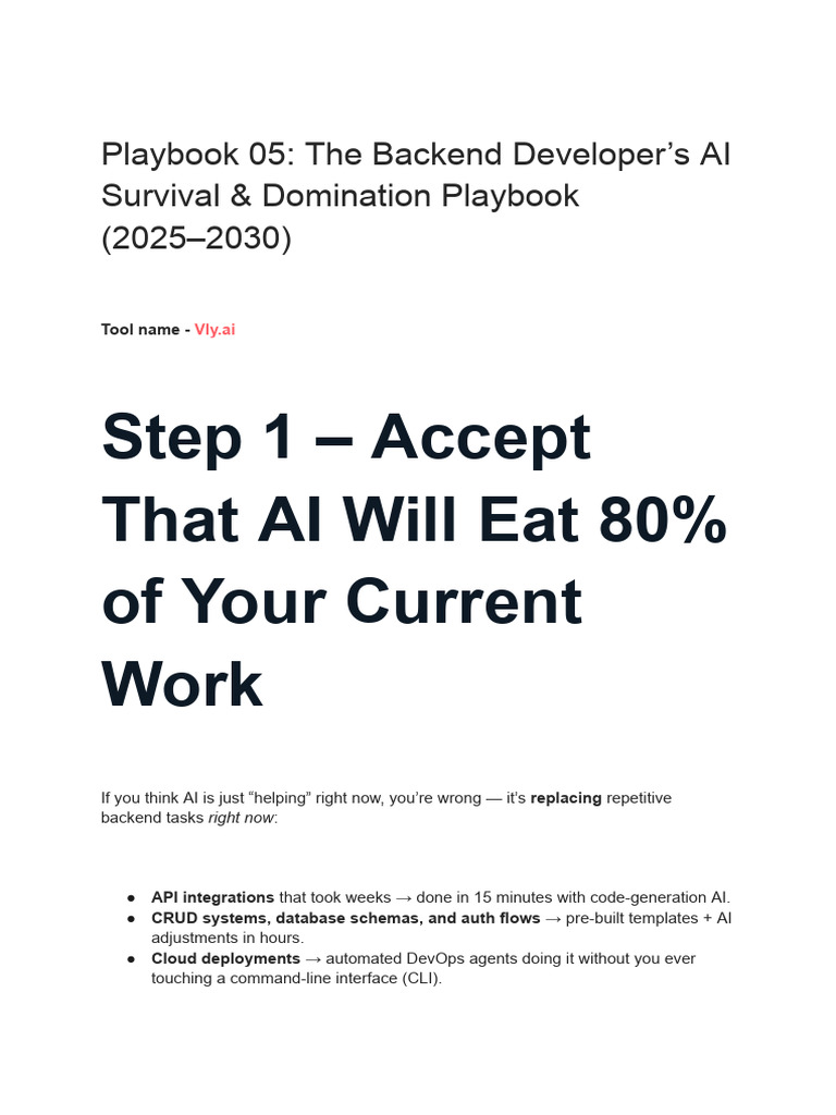 Backend Developer's AI Playbook | PDF | Artificial Intelligence ...