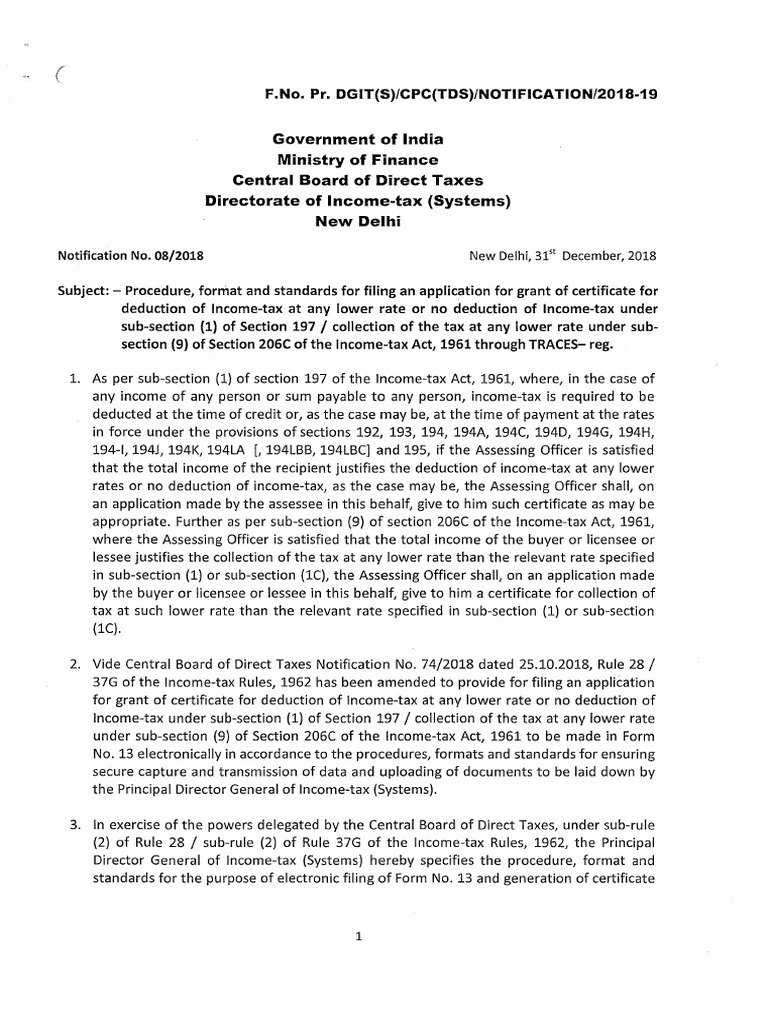 Notification 8 2018 Tds | PDF | Income Tax | Payments