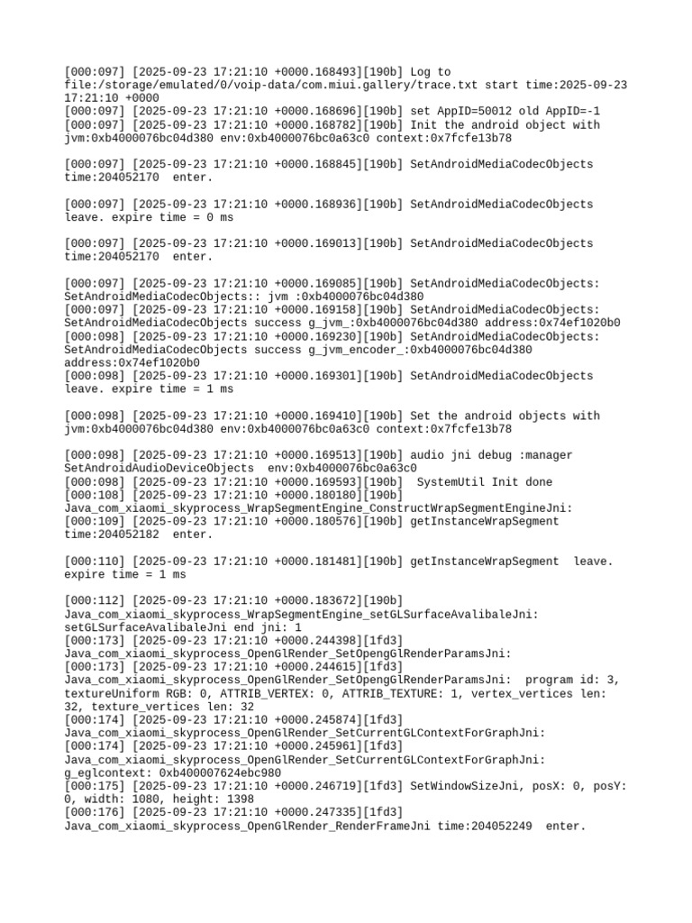 Xiaomi Android Media Codec Log | PDF | Java Platform | Computing Platforms