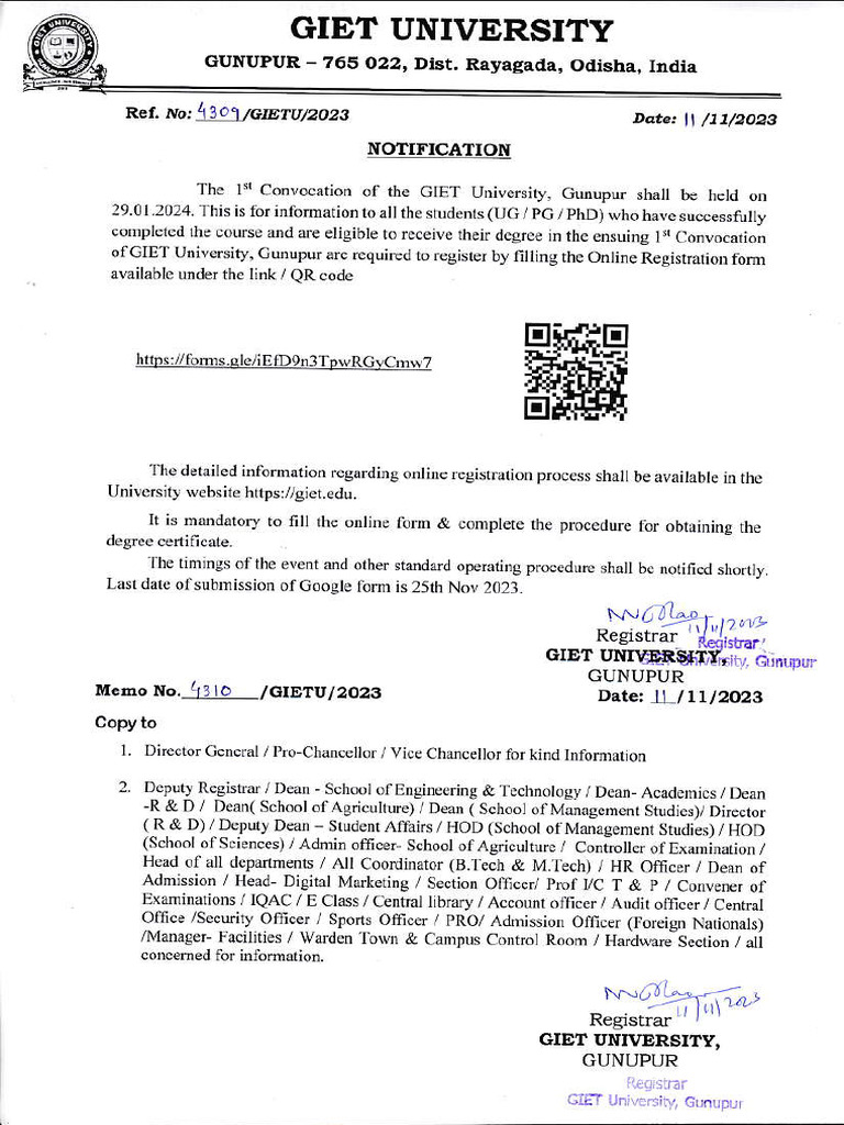 Notification for Convocation | PDF