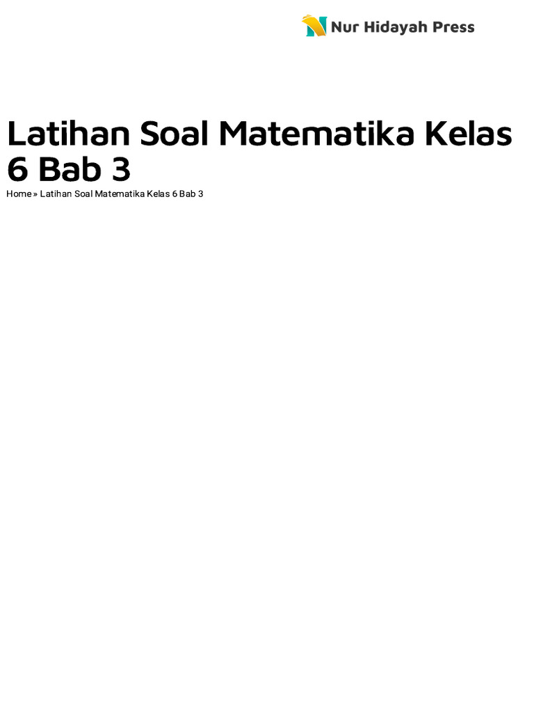 Soal Matematika Kelas 6 Bab 3 | PDF