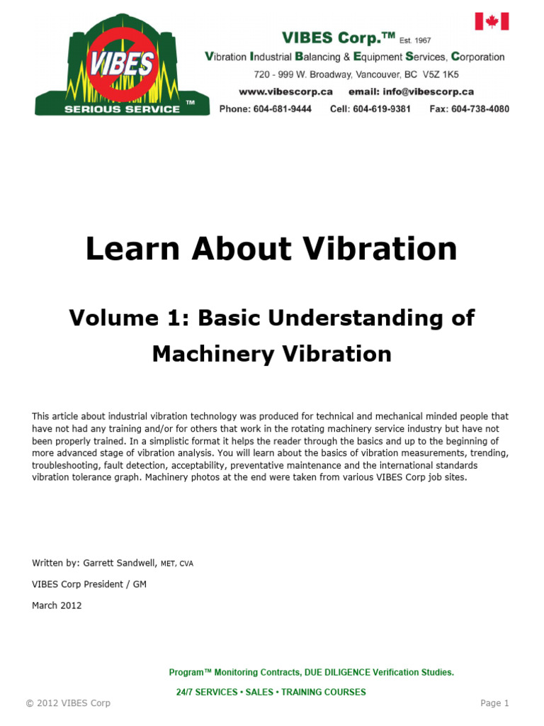 Machinery Vibration Analysis Guide | PDF | Belt (Mechanical) | Electric ...