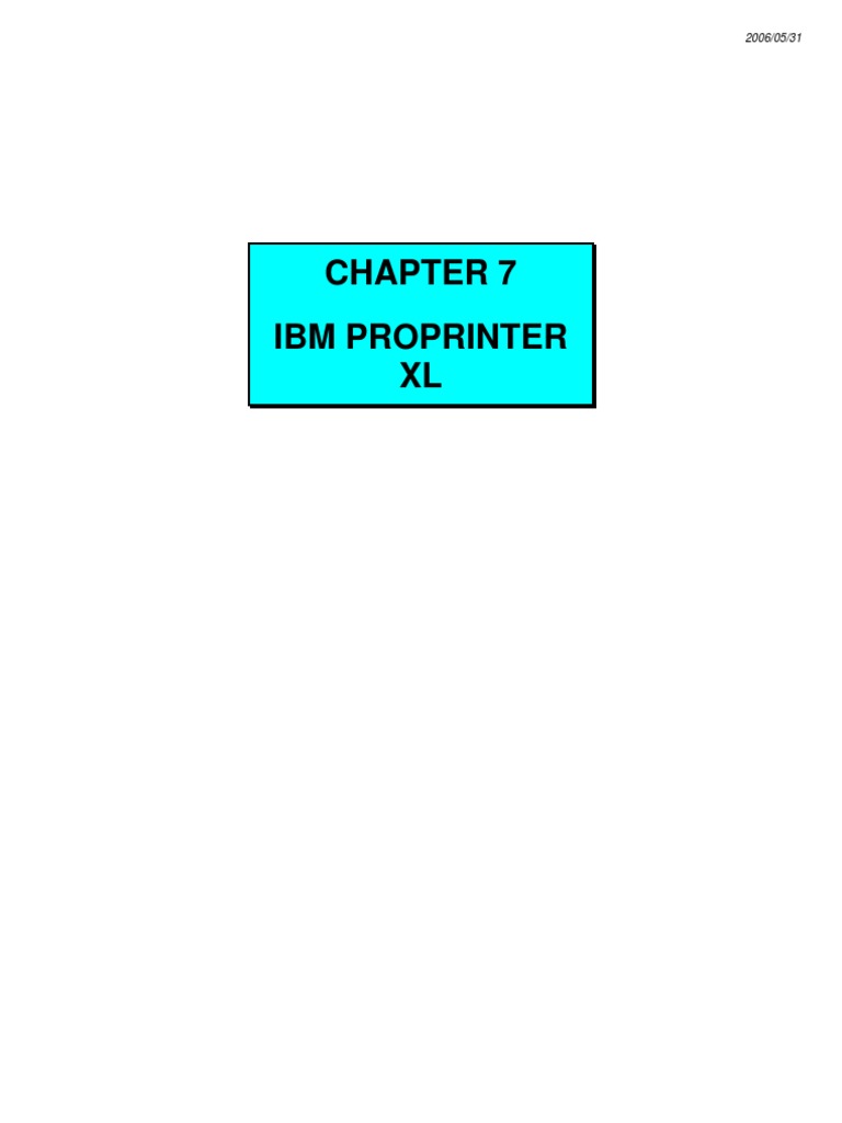 IBM Proprinter XL Command Guide | PDF | Ascii | Printer (Computing)
