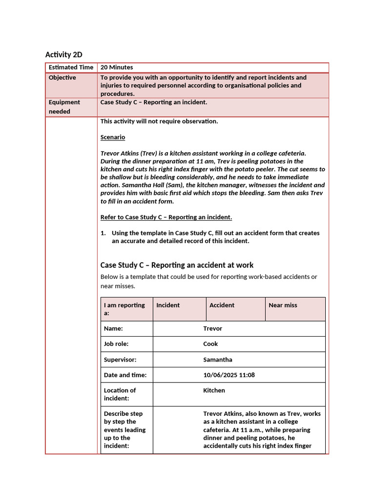 Reporting Workplace Incidents and Hazards | PDF | Safety | Risk
