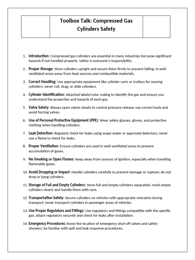 Compressed Gas Cylinder Safety Guide | PDF