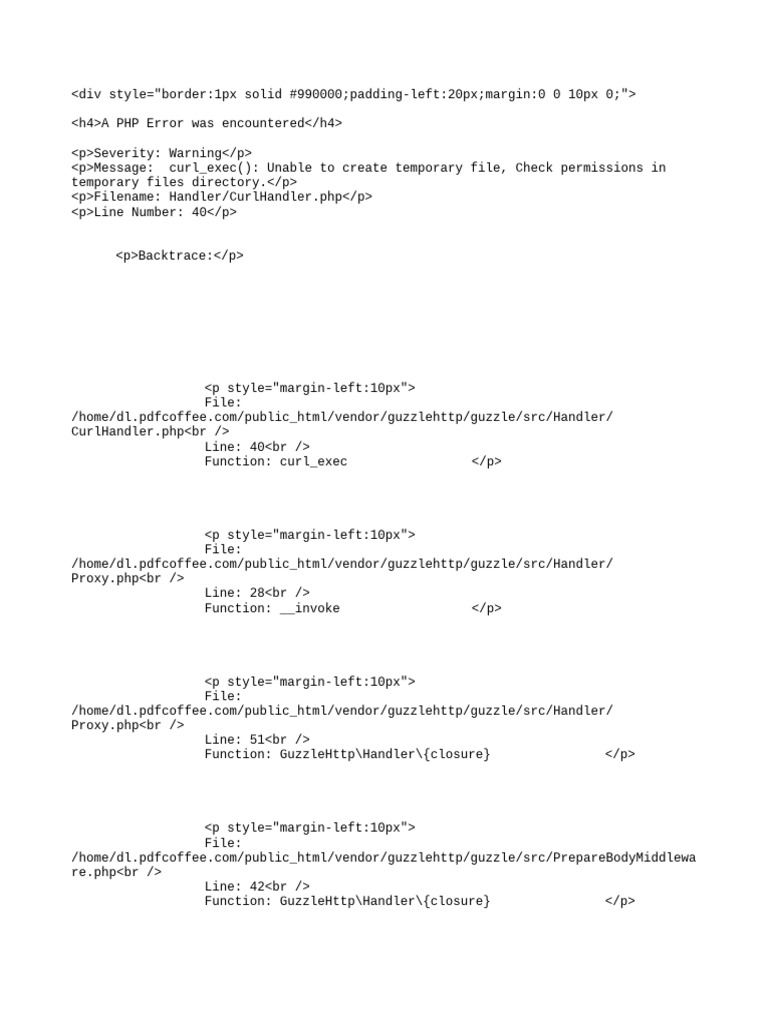 PHP Curl Error: Temp File Permission Issue | PDF | Computer File ...