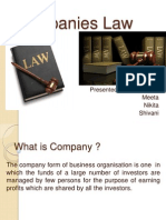 Companies Law: Presented by Deepshikha Meeta Nikita Shivani