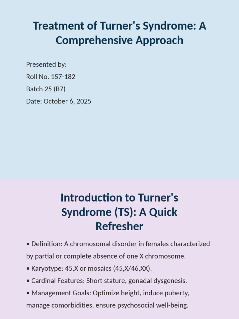 Turner's Syndrome Treatment Guide | PDF