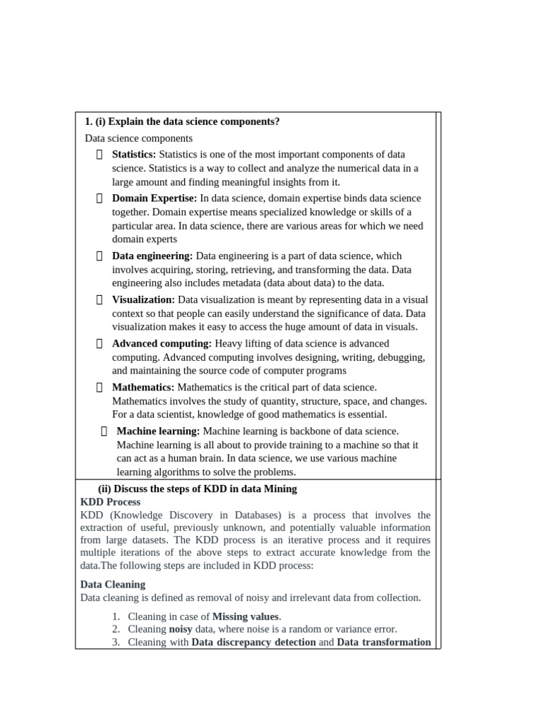 Key Components of Data Science Explained | PDF | Data Warehouse | Data ...