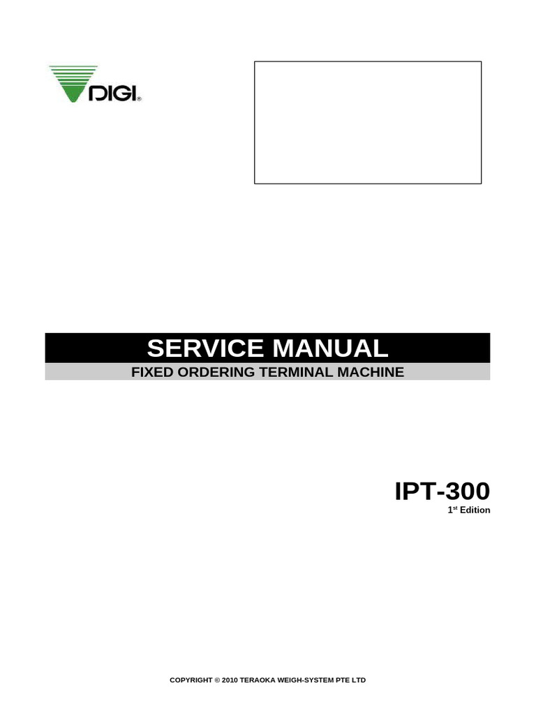 IPT-300 Fixed Ordering Terminal Manual | PDF | Electromagnetic ...