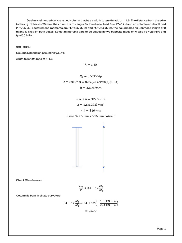 Precon Plate 7 (Slender Columns) | PDF | Column | Buckling