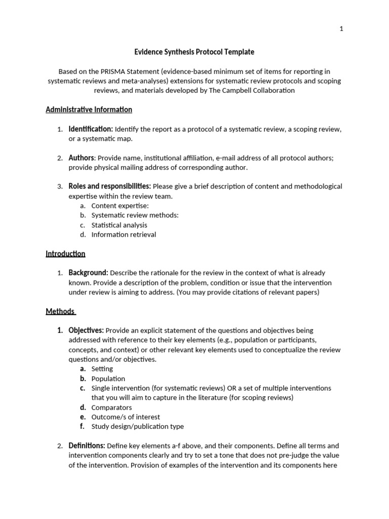 PRISMA Protocol for Systematic Reviews | PDF | Systematic Review ...