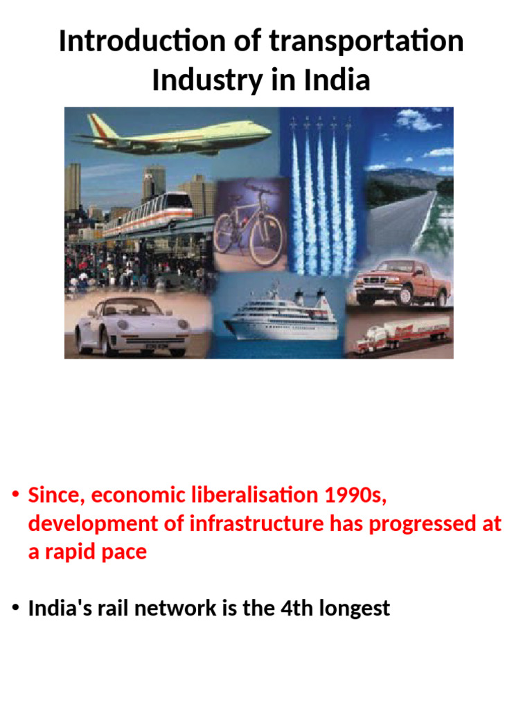 Introduction of Transportation Industry in India | PDF | Transport