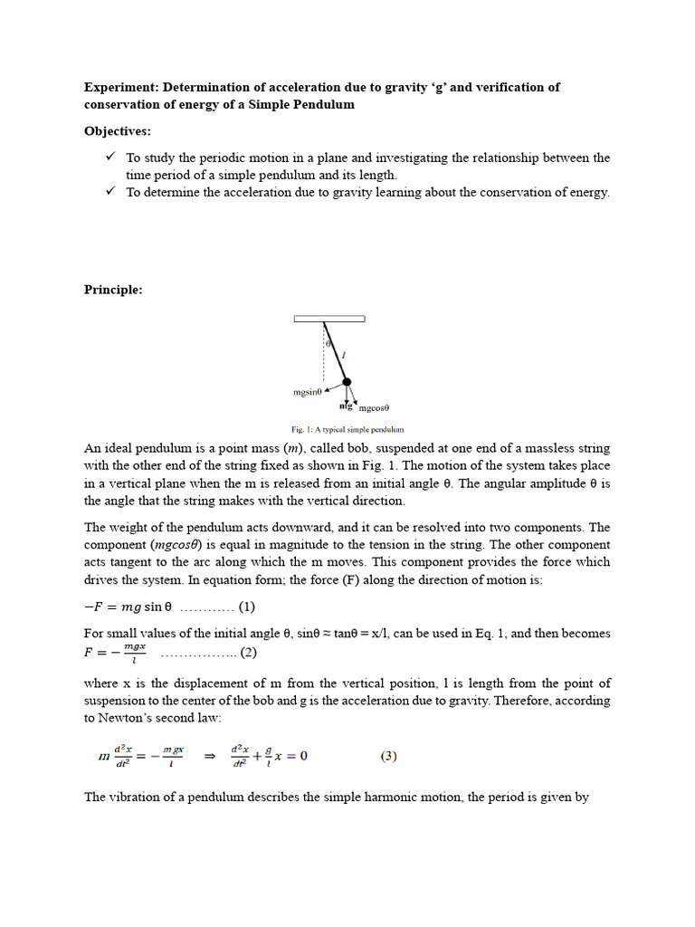 Measure Gravity with a Simple Pendulum | PDF | Pendulum | Oscillation