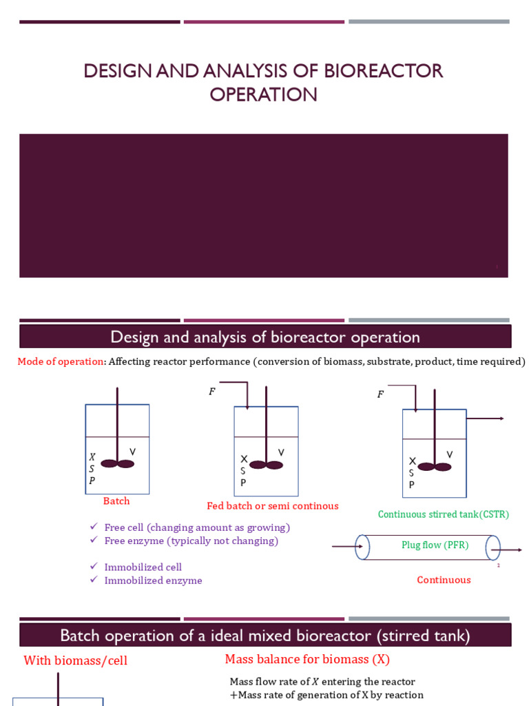 Bioreactor Operation Design Analysis | PDF | Chemical Engineering ...