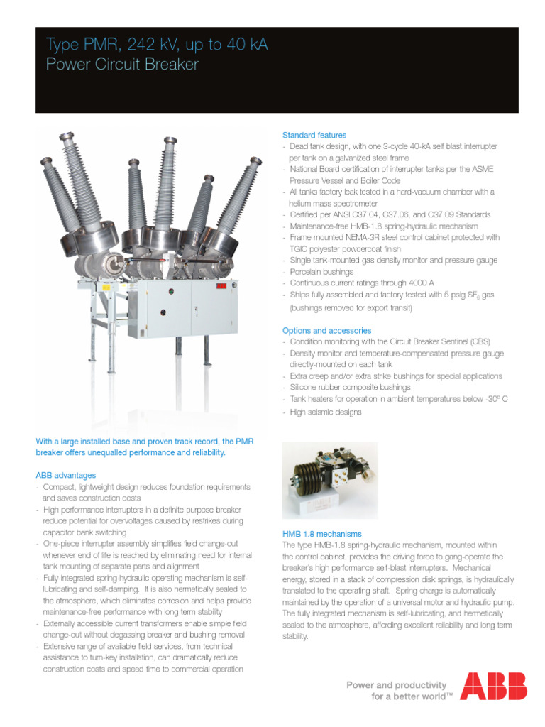 PMR 242 kV Power Circuit Breaker Overview | PDF | Electrical ...