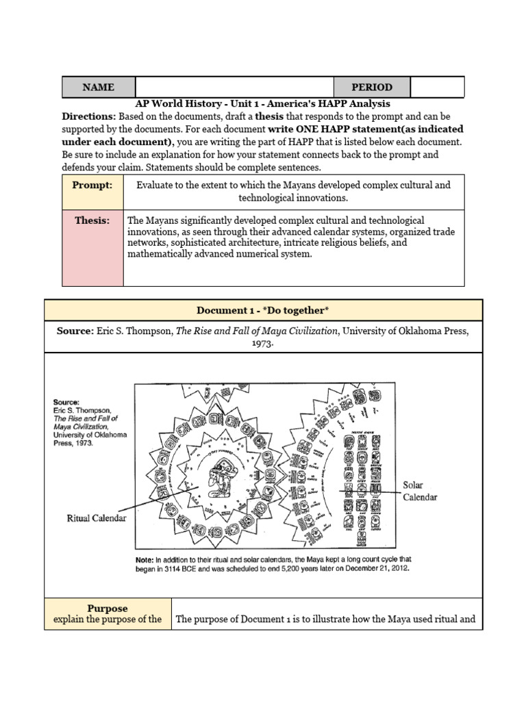 F23 Unit 1 Day 9 Americas HAPP | PDF | Maya Civilization