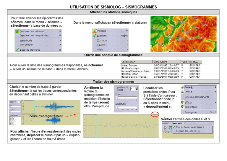 Utilisation du logiciel Sismolog | PDF