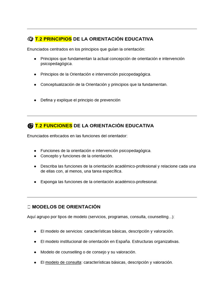 Principios y Modelos de Orientación Educativa | PDF | Evaluación ...
