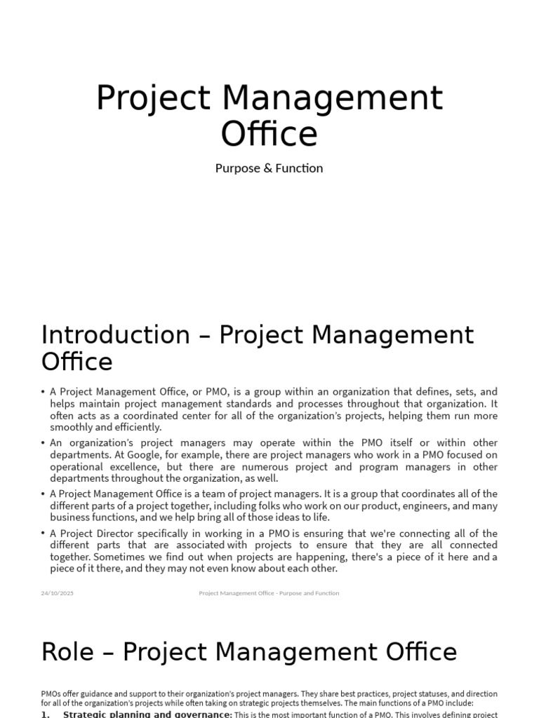 PMO: Purpose and Functions Explained | PDF | Project Management | Business