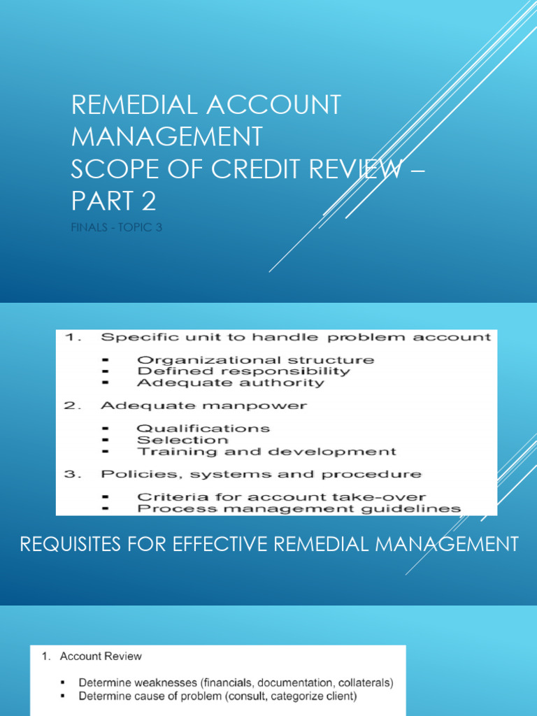 Remedial Account Management Guide | PDF