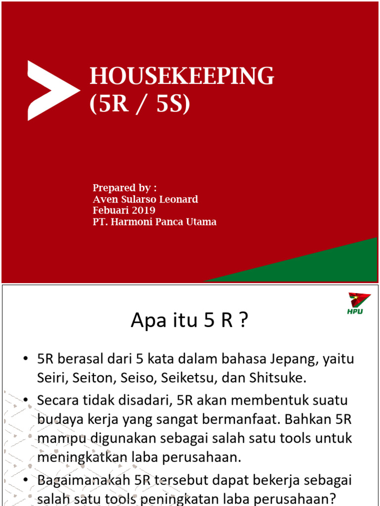 Penerapan 5R dalam Housekeeping | PDF