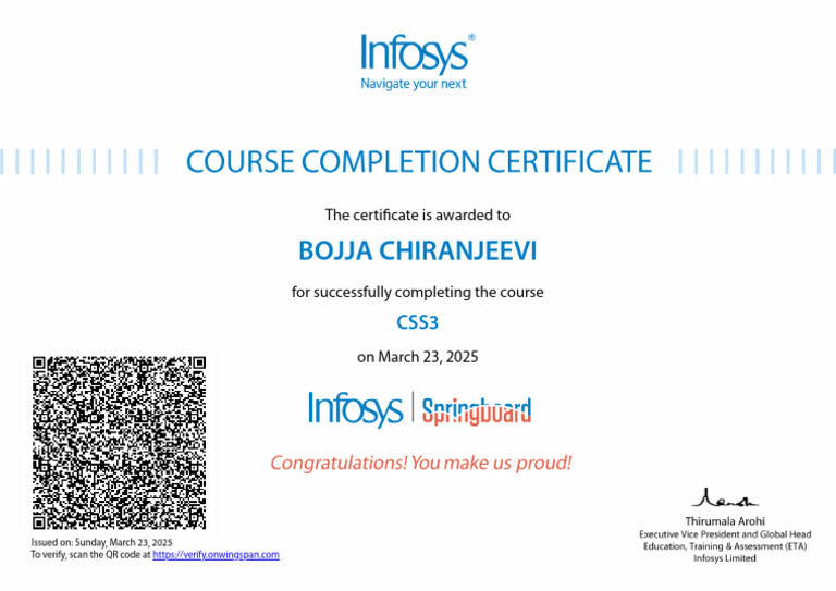 CSS3 Course Completion Certificate | PDF