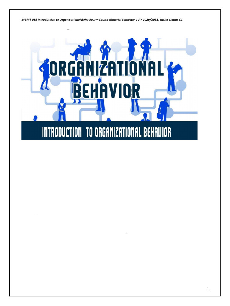 MGMT 085 Topic 1 Introduction To Ob | PDF | Organizational Behavior ...